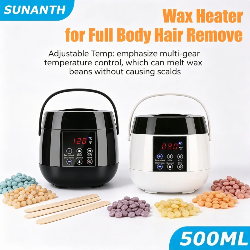2026 Hair Removal Wax Machine kit 200ml/500ml Depilatory Epilator Warmer Wax-melting Pot & Home Use Paraffin Heater Waxing Beans