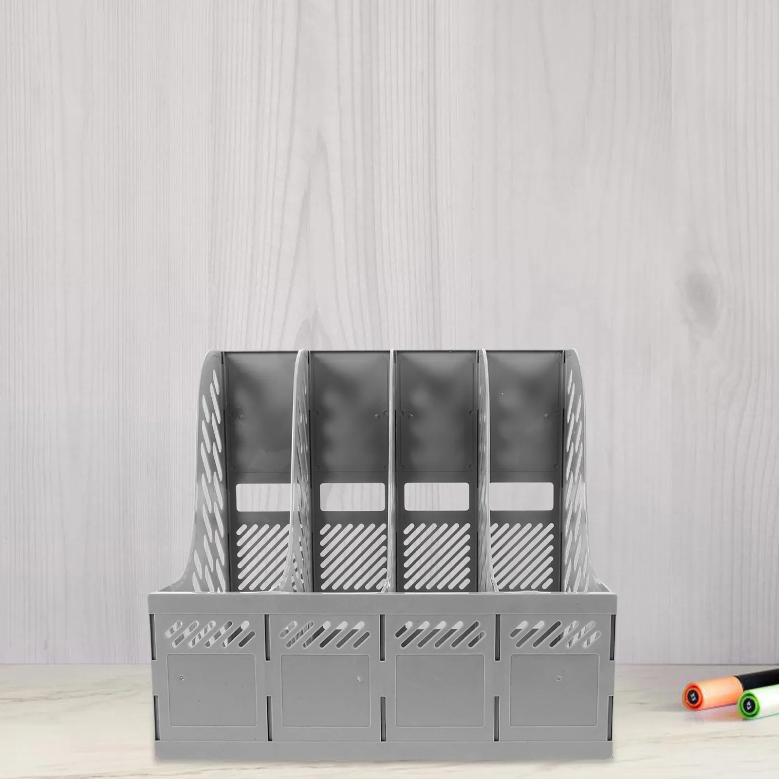 

1Set A4 File Organizer Premium Desktop Storage Rack for Documents Magazines and Books Multi-Grid File Cubbyhole Holder