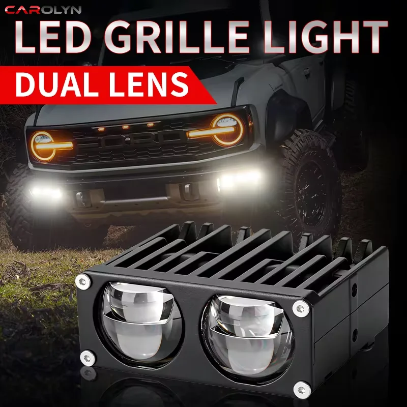 

Водонепроницаемая двухцветная светодиодная фара-прожектор 2026 с двойной линзой для автомобиля, мотоцикла, грузовика, джипа, внедорожника