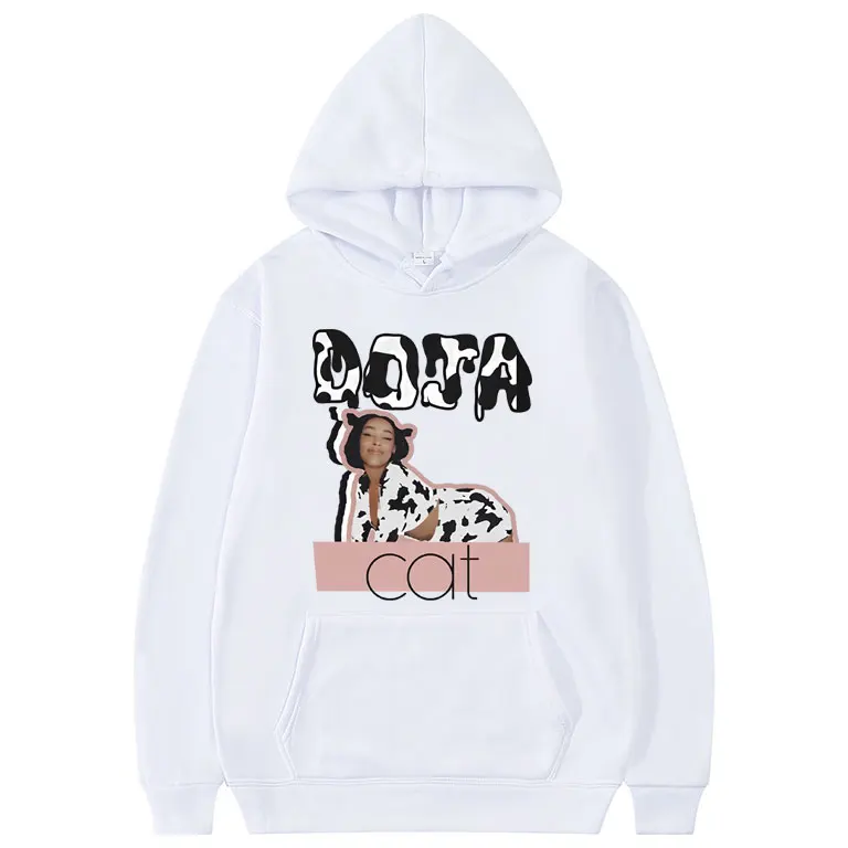 

Funny Doja Cat I'm A Cow Mooo Meme Hoodie Men Women's Hip Hop Vintage Oversized Hooded Pullover Male Fashion Casual Sweatshirt