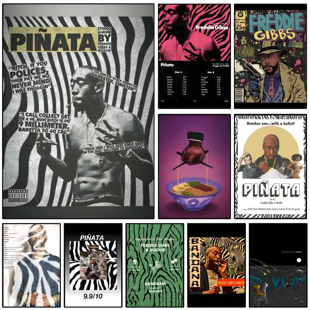 Hip Hop F-freddie Gibbs Pinata Poster HD Self-Adhesive Wall Decor Home Office Dorm Bedroom & More Ideal Gift Choice