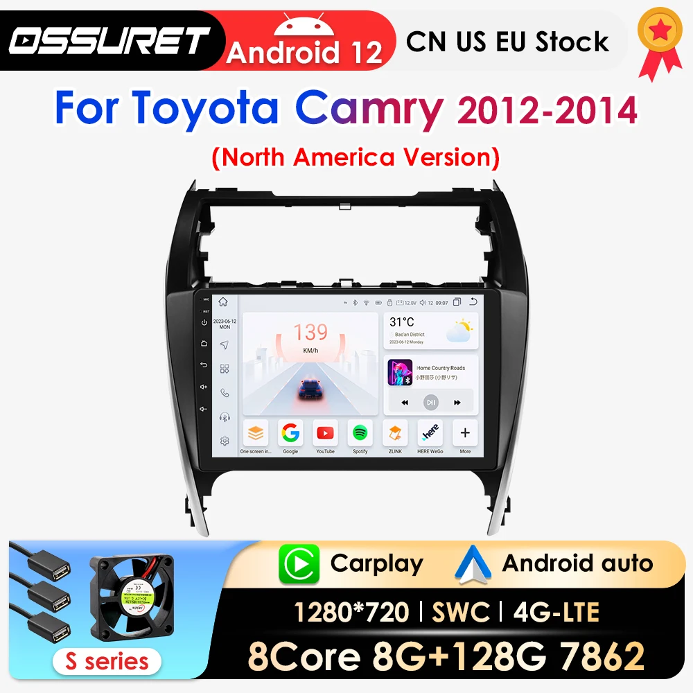 

2Din AI Carplay Android Auto Car Radio For Toyota Camry 2012-2014 Car Intelligent Systems Audio Navi GPS Autoradio 7862 NO DVD