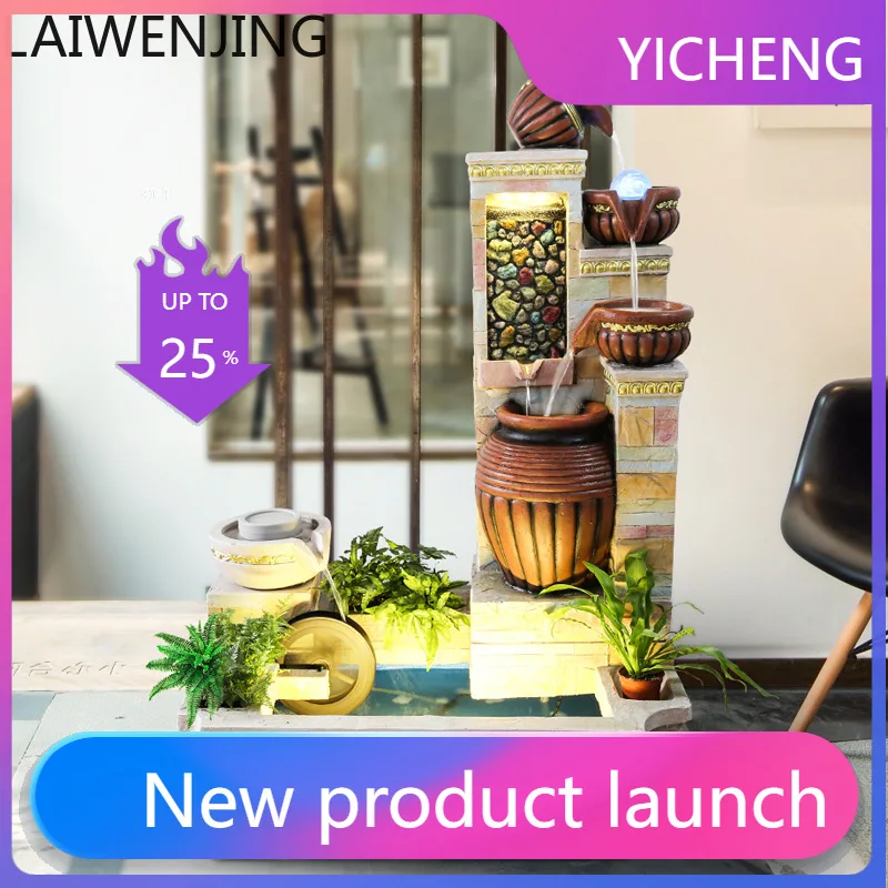 

LYY European Style Staircase Corner Water Flowing Fountain Ornament Feng Shui Wheel Humidifier