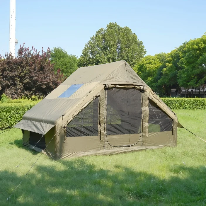 

4-Season Air Inflatable Camping Tent, Windproof Design with Removable Rainfly & Ventilation