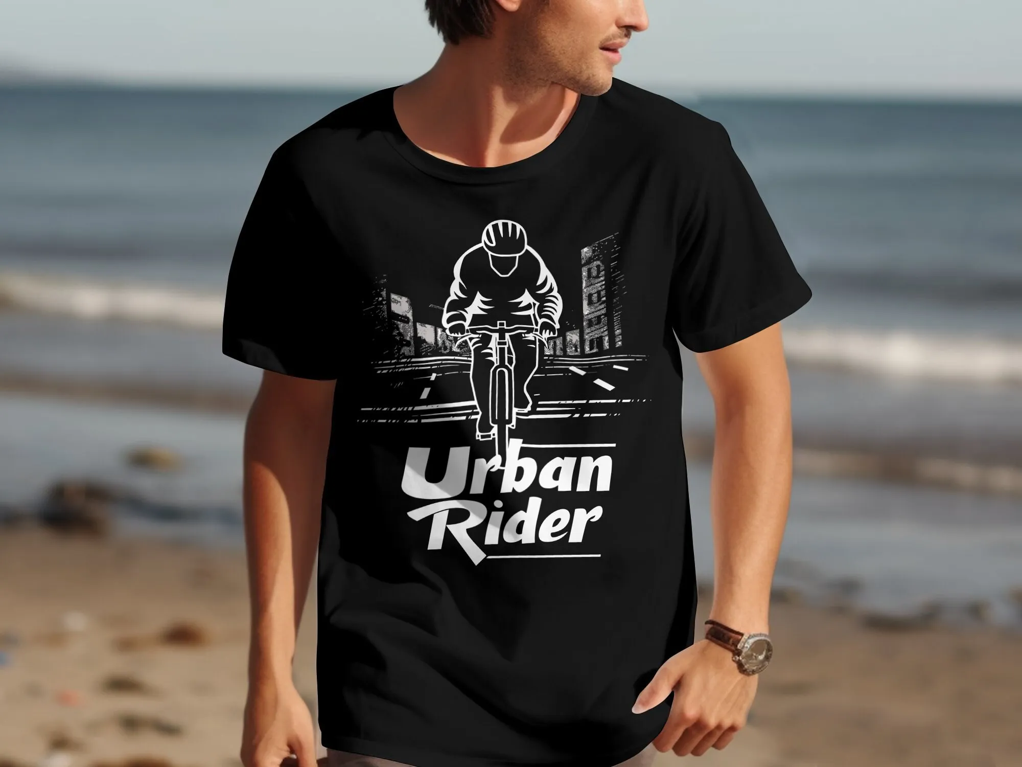 Urban Rider T Shirt Biker Cycling Enthusiast Biking Apparel Cool Bicycle Lover