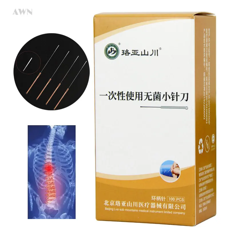 

100 Pcs Aucpuncture Needle with Bladed Sharp Knife Needle Body Acupoint Tiny Traumatic Painless Beauty Slimming