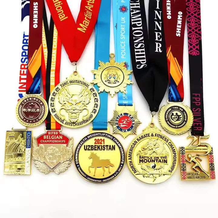 

Manufacturer Wholesale Design Logo Custom 3D Metal Medal Cheap Sport Award Medal with Ribbon