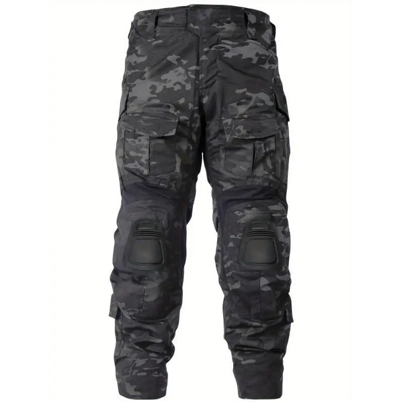 Men's Outdoor Tactical Pants with Knee Pads Camouflage Straight Leg Neutral Style for Summer Casual Wear Other Material 100%
