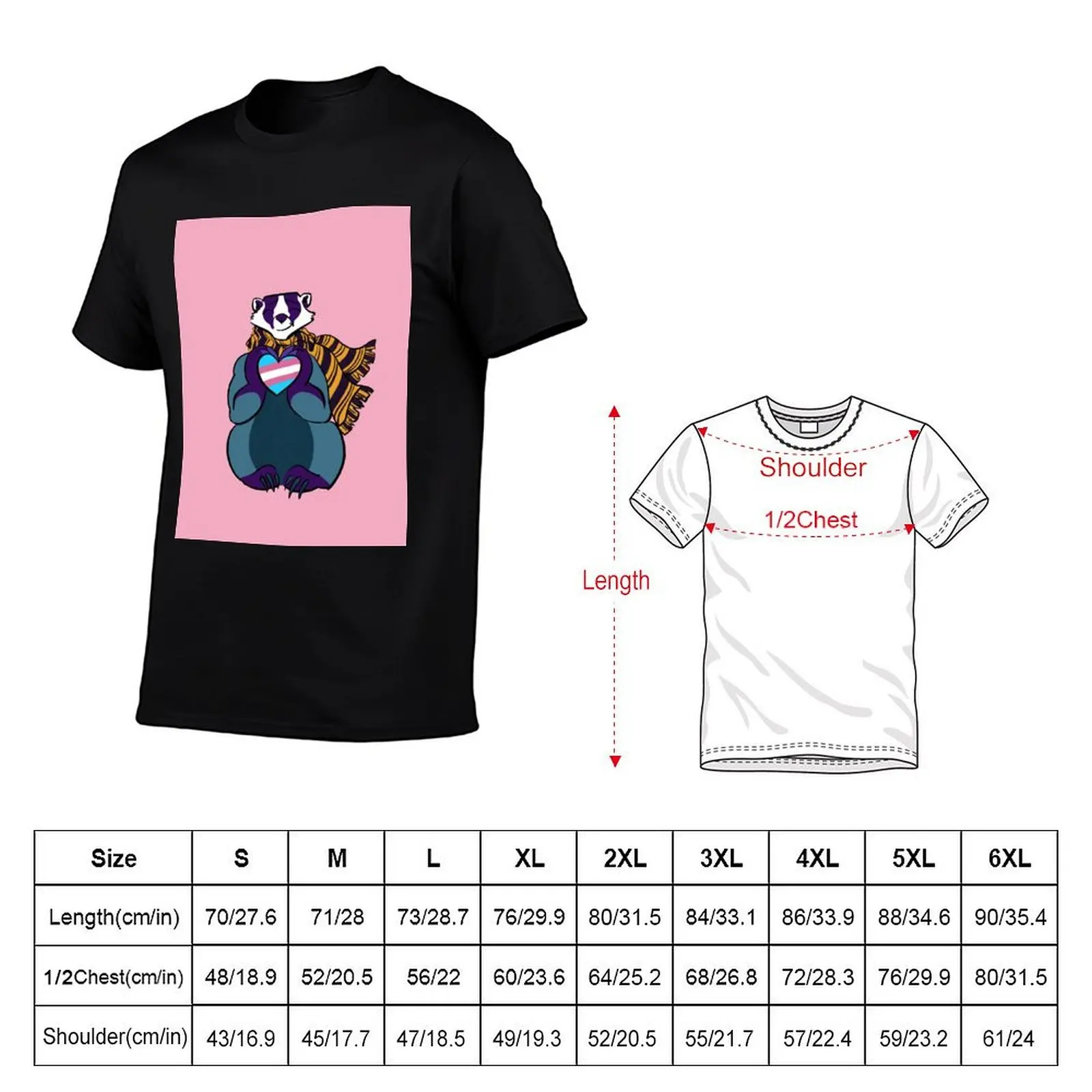 Badgers Love T-Shirt Simple Solid Color Crew Neck Tee