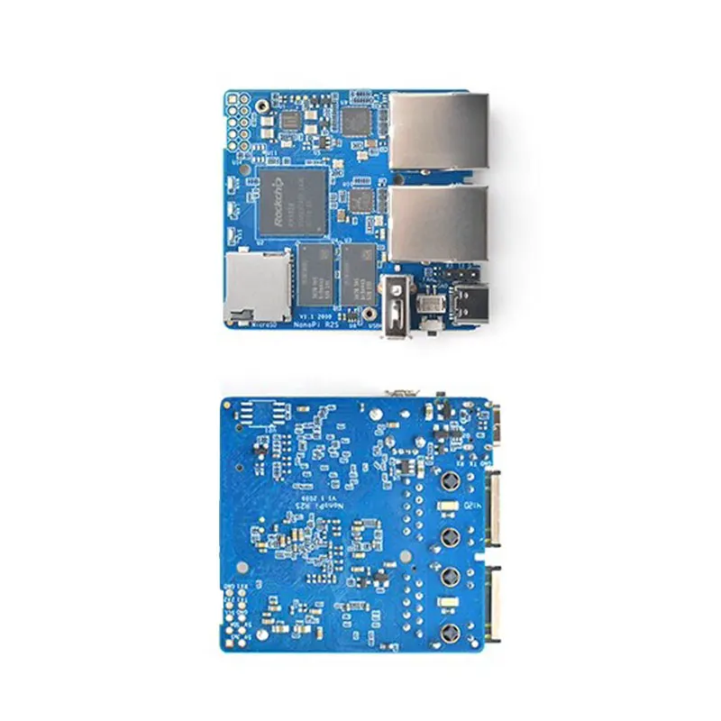 Nanopi r2s rockchip rk3328 1gb ram mini router dual gigabit port optional cnc metall gehäuse