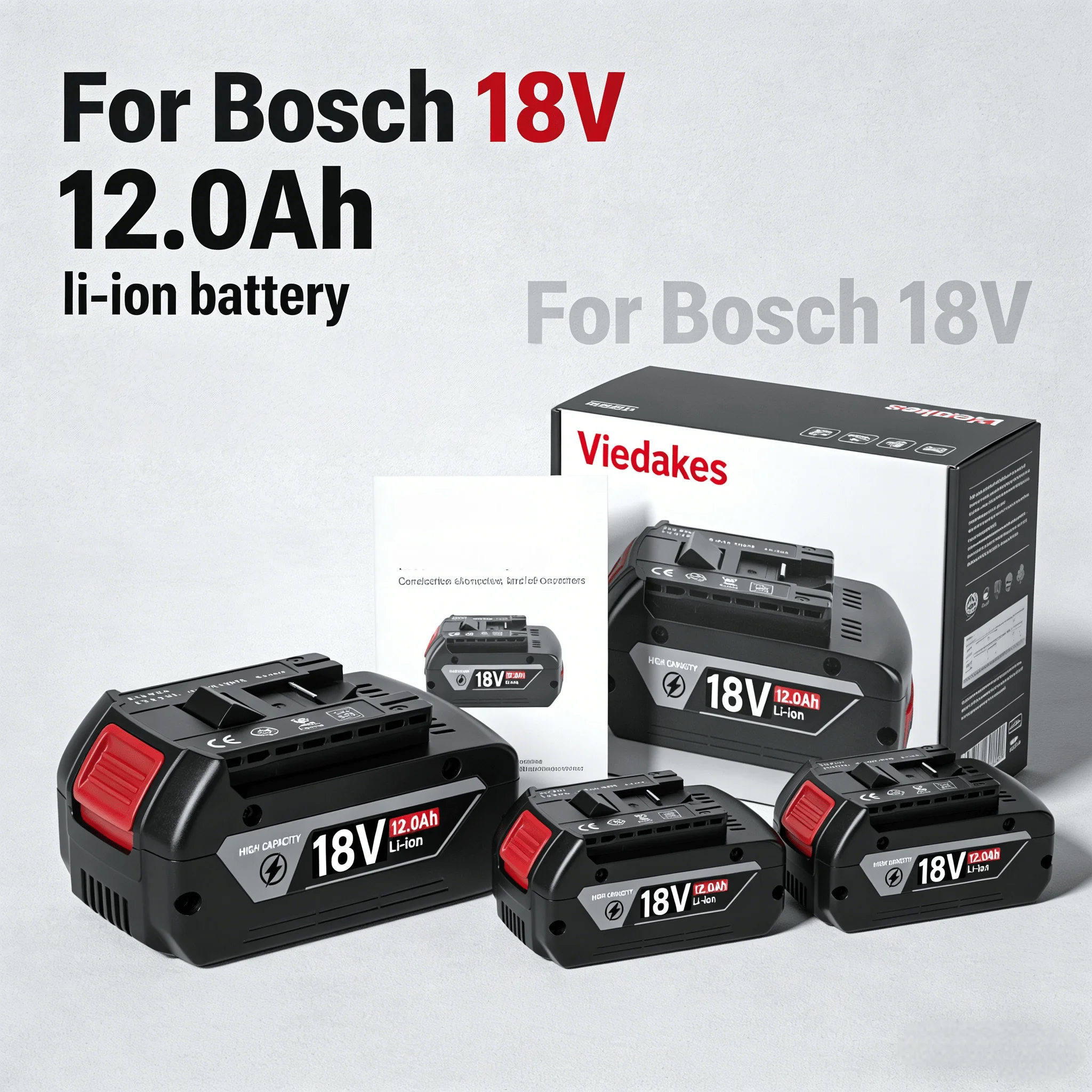 

18V Battery for Bosch Compatible with Lawn Mower, Hedge Trimmer, Grass Cutter, Leaf Blower, Chainsaw, 12.0Ah battery for bosch