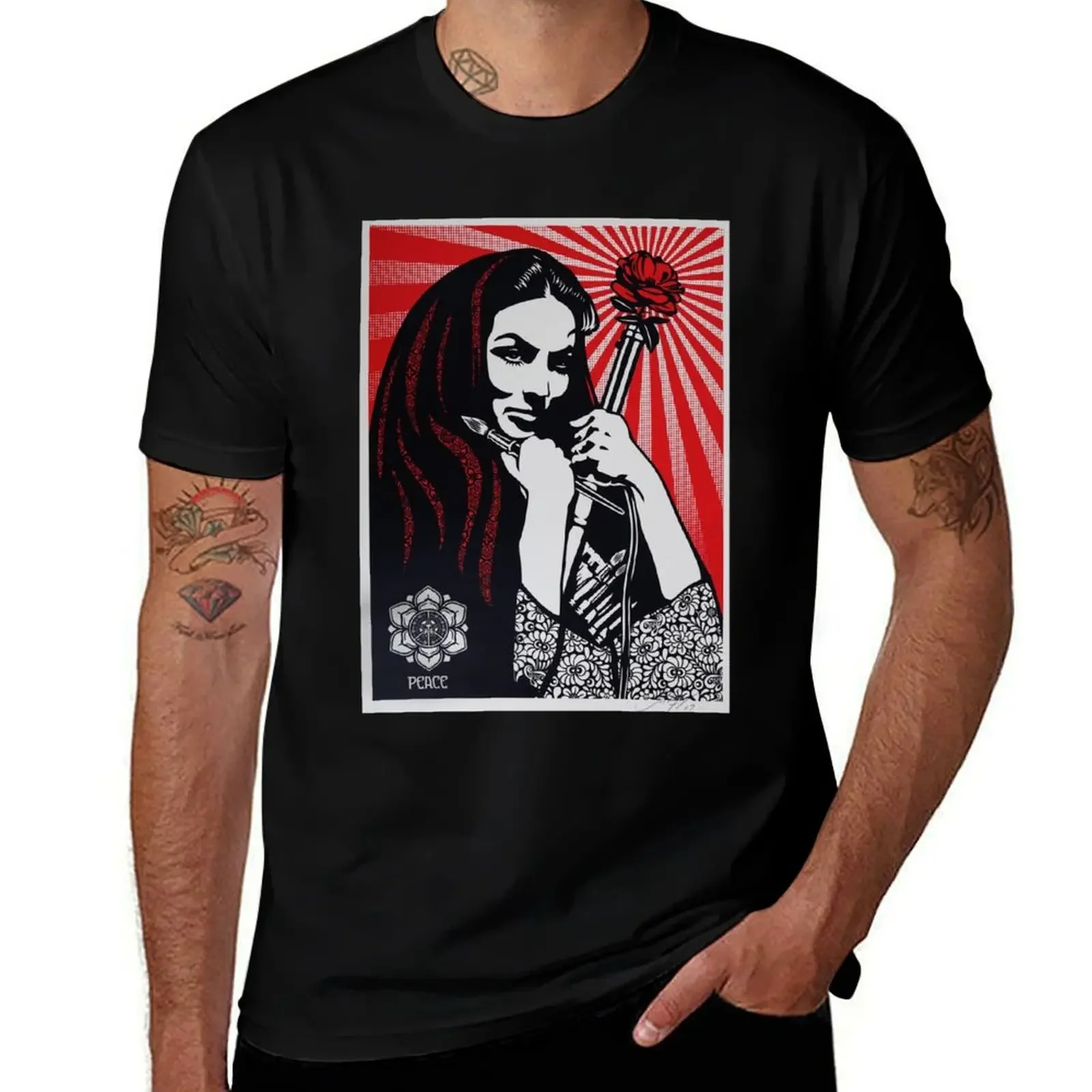 Art by Shepard Fairey, Shepard Fairey Art urbain T-Shirt custom shirt summer tops topping men workout shirt