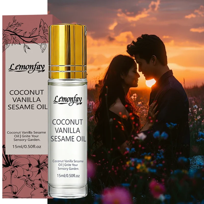 

Масло кокосовое, ванильное, кунжутное Lemonfay | Питательное ароматическое масло для тела | Портативный роллер для ухода за кожей и ароматерапии 15 мл