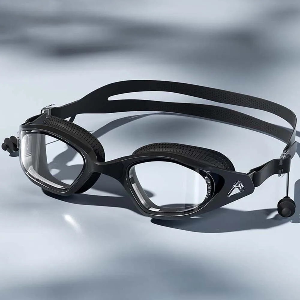 Waterproof Swimming Goggles Electroplating Dazzling Colors Swim Glasses with Earplugs Silicone Detachable Nosepiece