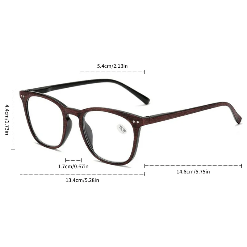 Square Wood Grain Presbyopia Glasses Men\'s Imitation Wooden Reading Glasses 1.0 To 4.0 Retro Hyperopia Glasses for Men