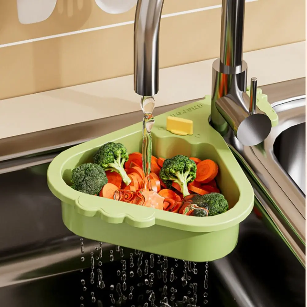 Punch-free Sink Drain Basket Triangular Creative Multi-functional Pool Quickly Drain Openable Bottom Cover Triangle Food Filter