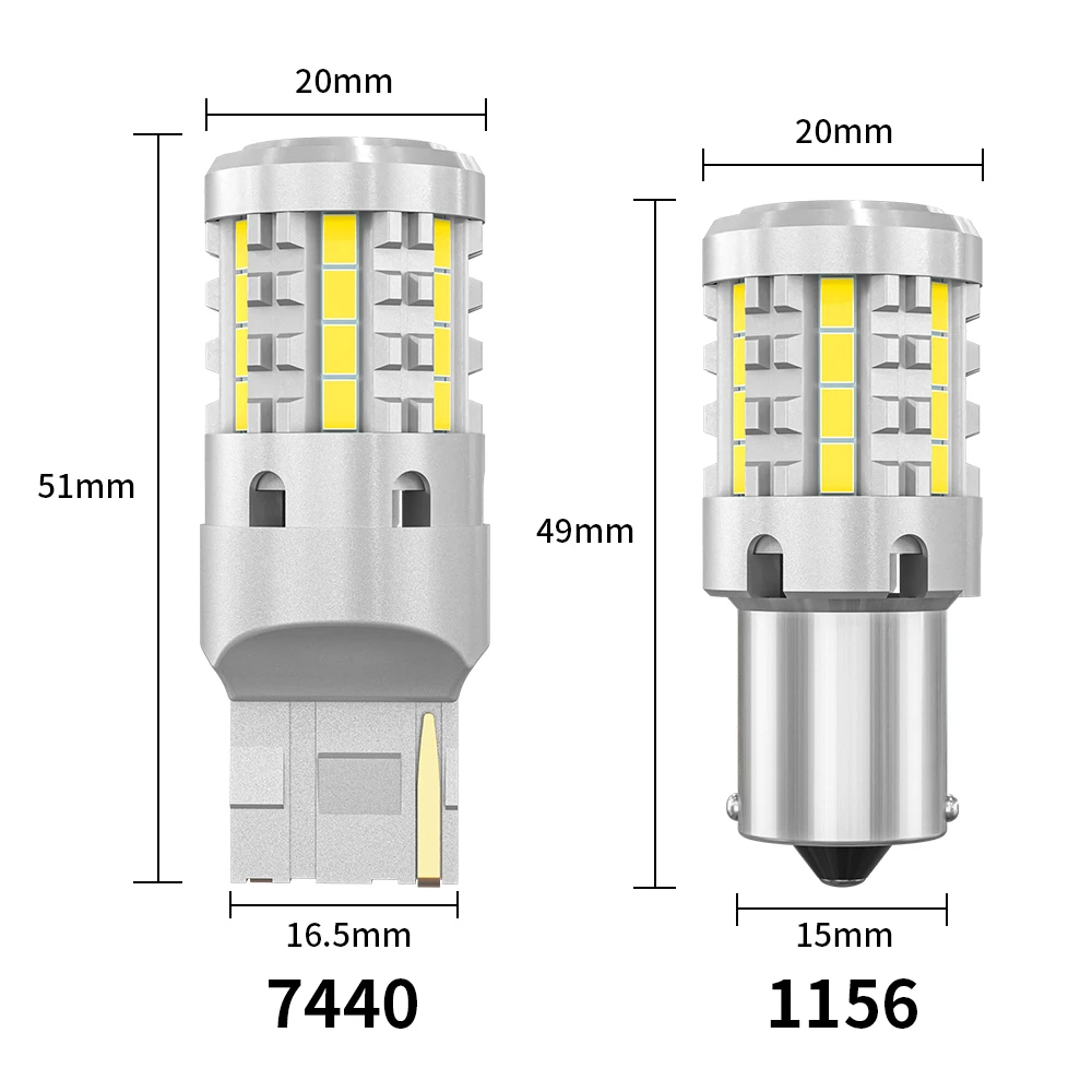2Pcs No Hyper Flash Led Lights 1156 BA15S PY21W BAU15S P21W T20 7440 WY21W Car Turning Canbus Signal Lamp 12V Amber Yellow White