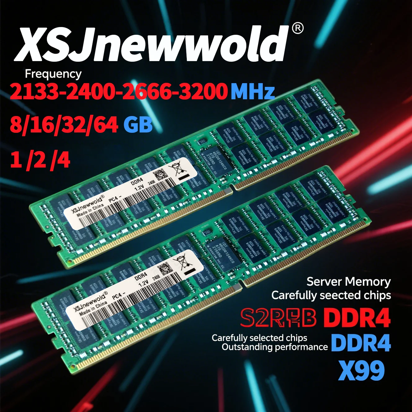 

Original hy chip DDR4 8GB 16GB 32GB 64GB PC4 2133MHz 2400MHz 2666MHz 3200MHz 2133 2400 2666 3200 ECC REG Server support X99
