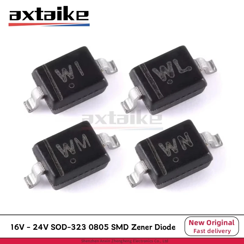 

100PCS BZT52C16S 16V WK BZT52C18S 18V WL BZT52C20S 20V WM BZT52C22S 22V WN BZT52C24S 24V WO SOD-323 0805 SMD Zener Diode