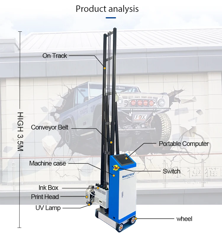 TH-UP900R Factory 3D UV vertical wall inkjet printer indoor and outdoor printing machine