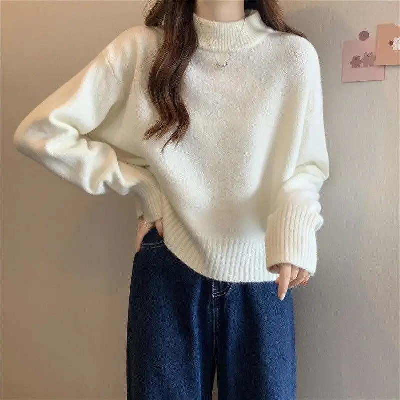Thick Fashionable Half-high Neck Bottom Sweater Autumn Winter Women's 2025 New Warm Top