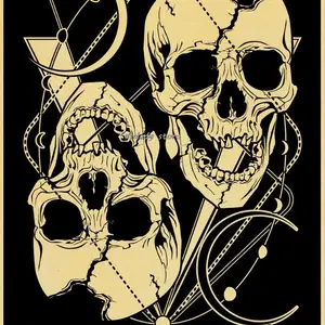 Retro Gothic Skeleton Vintage Poster Kraft Paper Room House Dekoration Barra Maison ARTE Malerei Wand 10 Hauptverkaufs -Gotic -Designs - №5