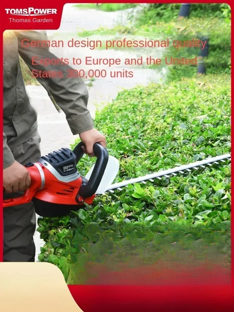 220V Thomas Europe Corded Hedge Trimmer with 22-Inch Dual-Action Blade and Ergonomic Grip