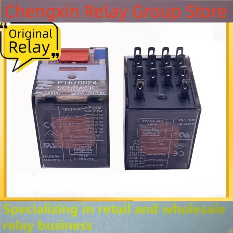 14 Pin 24V DC 4 Form C Power Relay PT570024 6A 240VAC Four Groups Changeover Socket Type Automation Relay