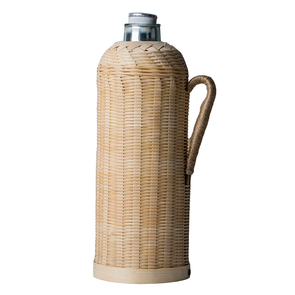 

Bamboo 2L Insulated Hot Water Kettle Retro Style Thermal Jug Durable Reusable Material Home Office Decor