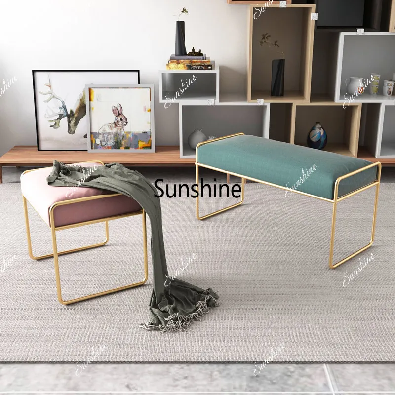 Nordic shoe changing stool clothing store simple sofa stool cloakroom shoe bench
