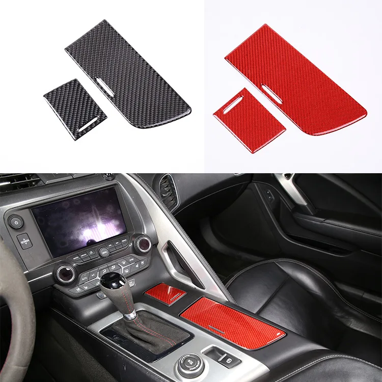 

central control cup holder panel cover For 14-19 Corvette C7 real carbon fiber, soft