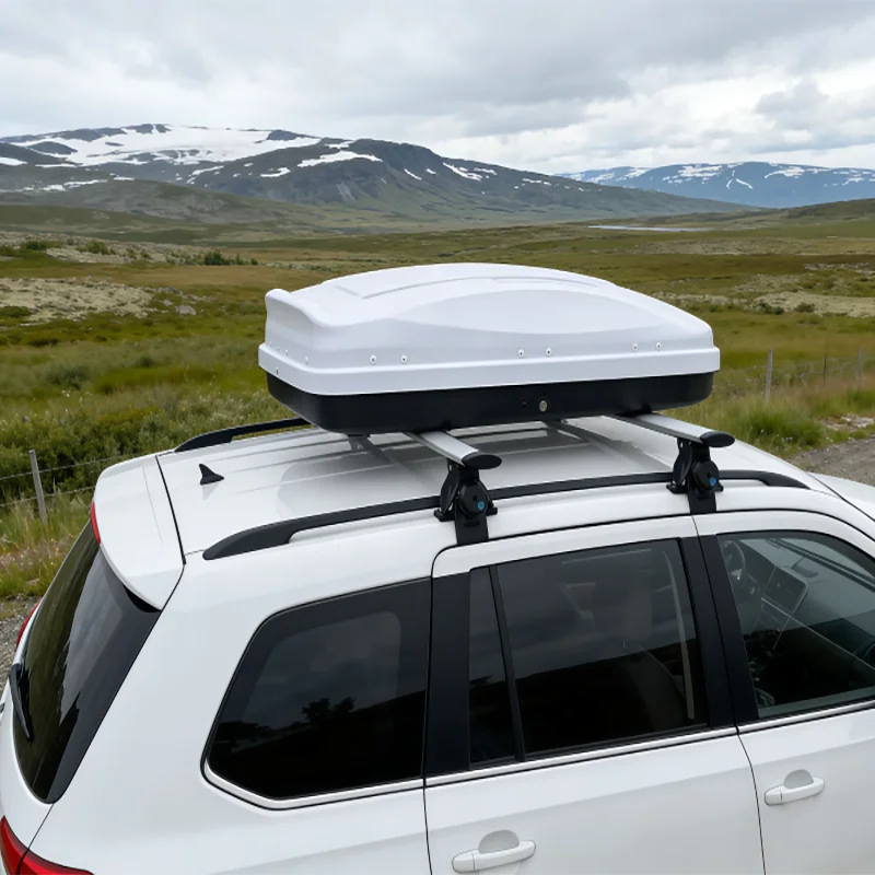 WP3024 Car Roof Cargo Box Glossy Leather Texture PMMA+ABS Double-sided Opening U-hook Fixing Customizable Color Four-season