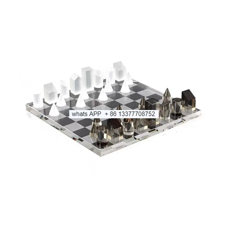 Nordic Minimalist Crystal International Chess Board Chess Ornaments Modern Sample Room Living Room Soft Home Decoration