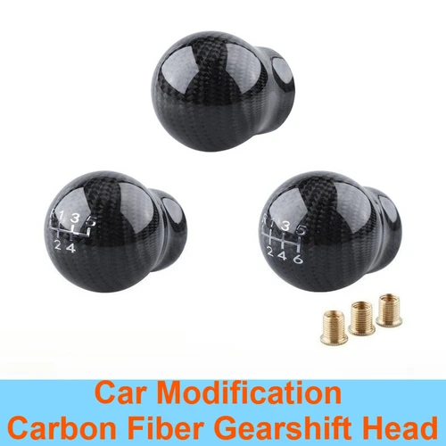 Perilla de palanca de cambios de coche de fibra de carbono, palanca de cambios de elevación inversa, mango de palanca de cambios Manual, accesorio de modificación, ajuste Universal