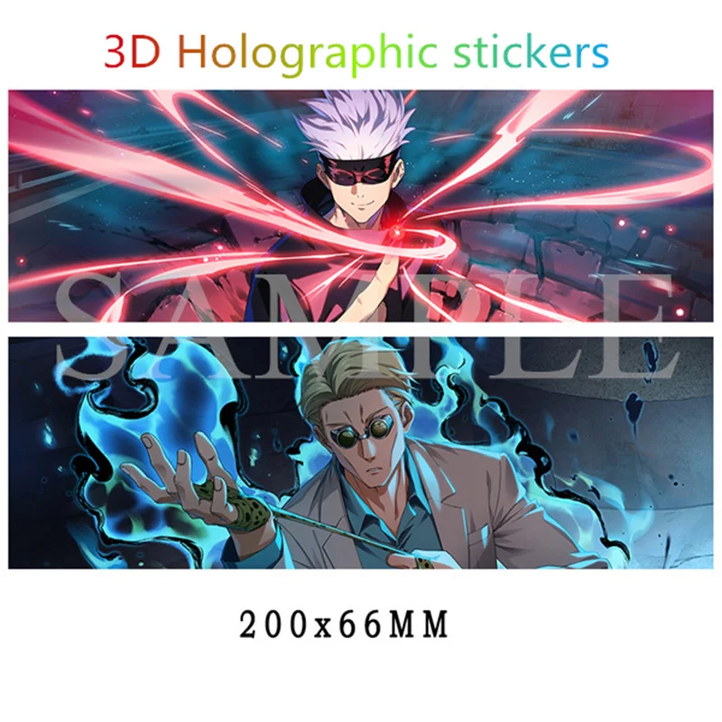 1PCS 3D Holographic Sticker Jujutsu Kaisen Gojo Satoru Itadori Yuji Dynamic Magic Creative Waterproof Car Sticker Notebook