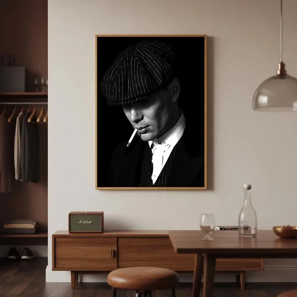 Smoking Men Canvas Print Poster Mafia Gangster Wall Art Decor Home Wall Decor Portrait Poster Canvas Painting Unframed
