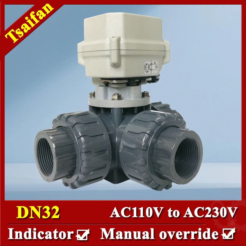 DN32 Precision Flow Regulation Ball Valve 1-1/4' Electric Automated Valve BSP NPT Thread CE Certified for Water Treatment