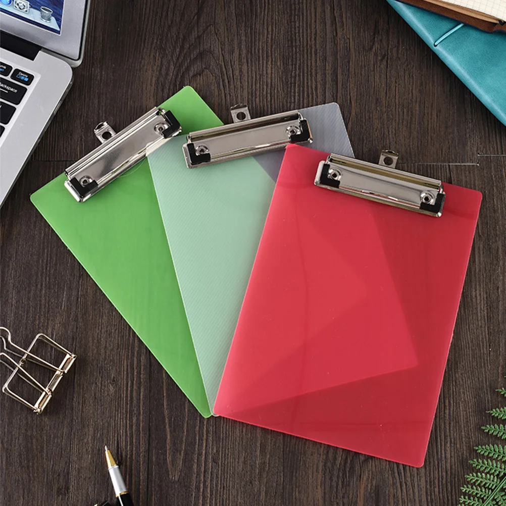 4 قطعة الحافظة المحمولة البلاستيك لوح كتابة لمكتب المدرسة استخدام متعدد الوظائف منظم الملفات وثيقة كليب القرطاسية