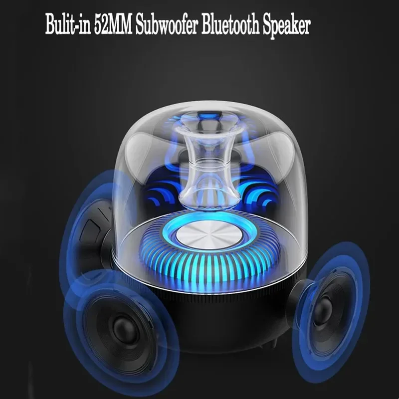 Speaker Bluetooth portabel, pengeras suara portabel Bluetooth kolom nirkabel lampu RGB TWS/TF Home Theater HiFi suara Surround Subwoofer pusat musik kotak Boom