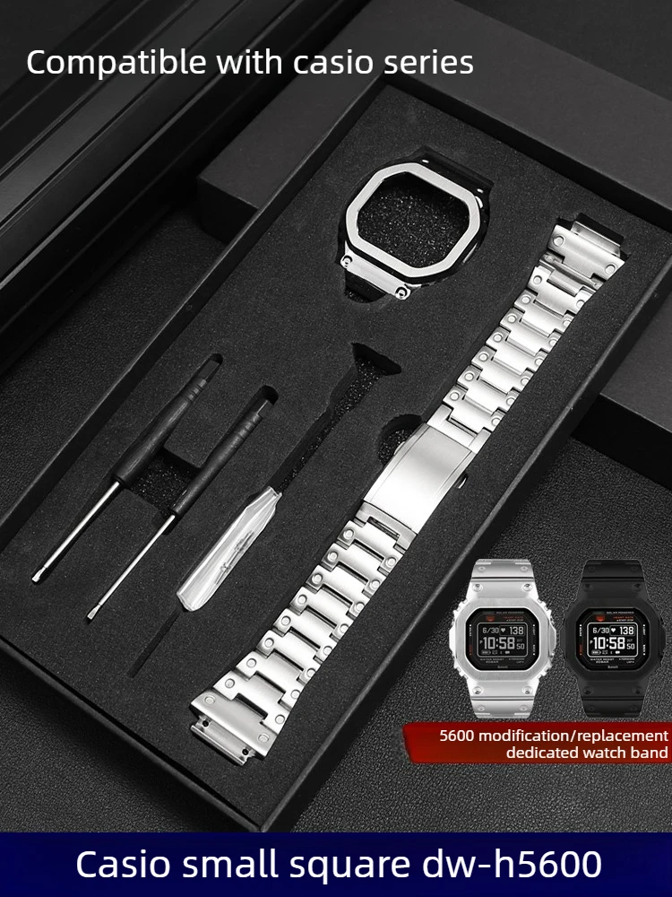 

Suitable for Casio G-SHOCK Small Square DW-H5600 Series Stainless Steel Watch with Case Modification Accessories Men