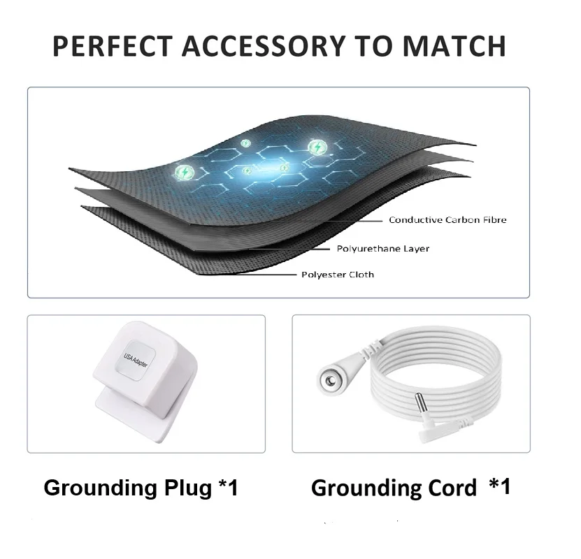 MAXSHARER Grounding Leather Mattress Grounding Sleep Mat Conductive Leather Earthing Mattress Pad for Better Sleep Reduce Stress