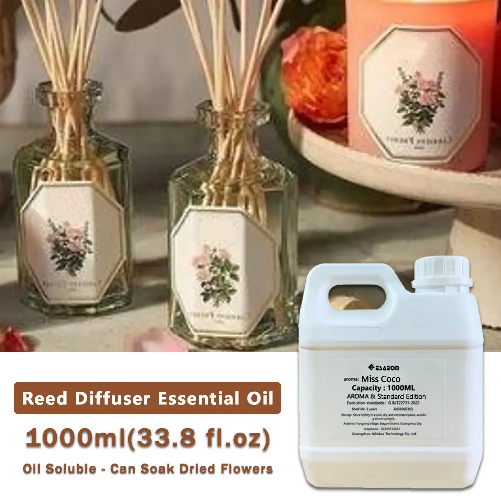 

ESAEON 1000ml (33.8 fl.oz) Miss Coco/Cedar Essential Oil -For Hotel/Bar/Club/Toilet/Office Reed Diffuser & Fireless Aromatherapy