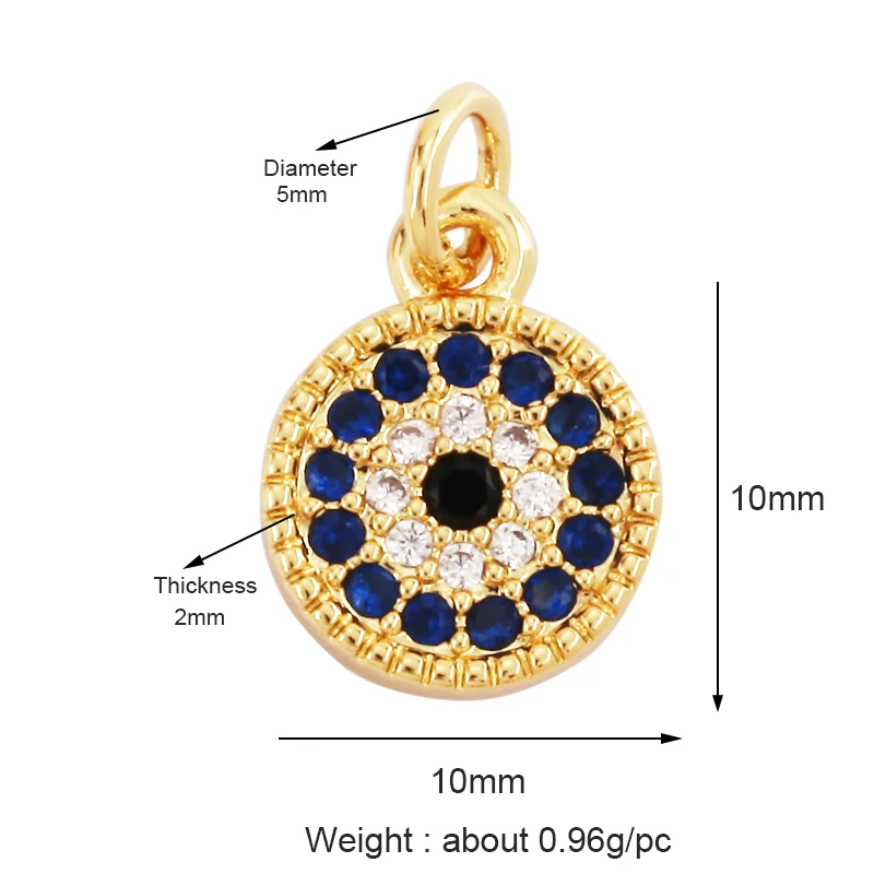 Hợp Thời Trang Nhiều Màu Sắc Zircon Ác May Mắn Mắt Thần Horus Charm Mặt Dây Chuyền, Mạ Vàng 18K Đồng Bộ Trang Sức Vòng Cổ Phát Hiện Phụ Kiện Cung Cấp