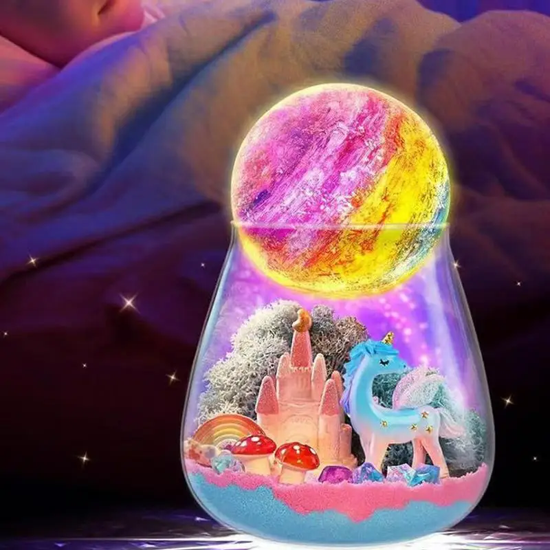 Oplichtende terrariumkit voor tieners Verlichte dinosaurusterrariumdecoraties voor scholen Dierenhabitat Glazen container