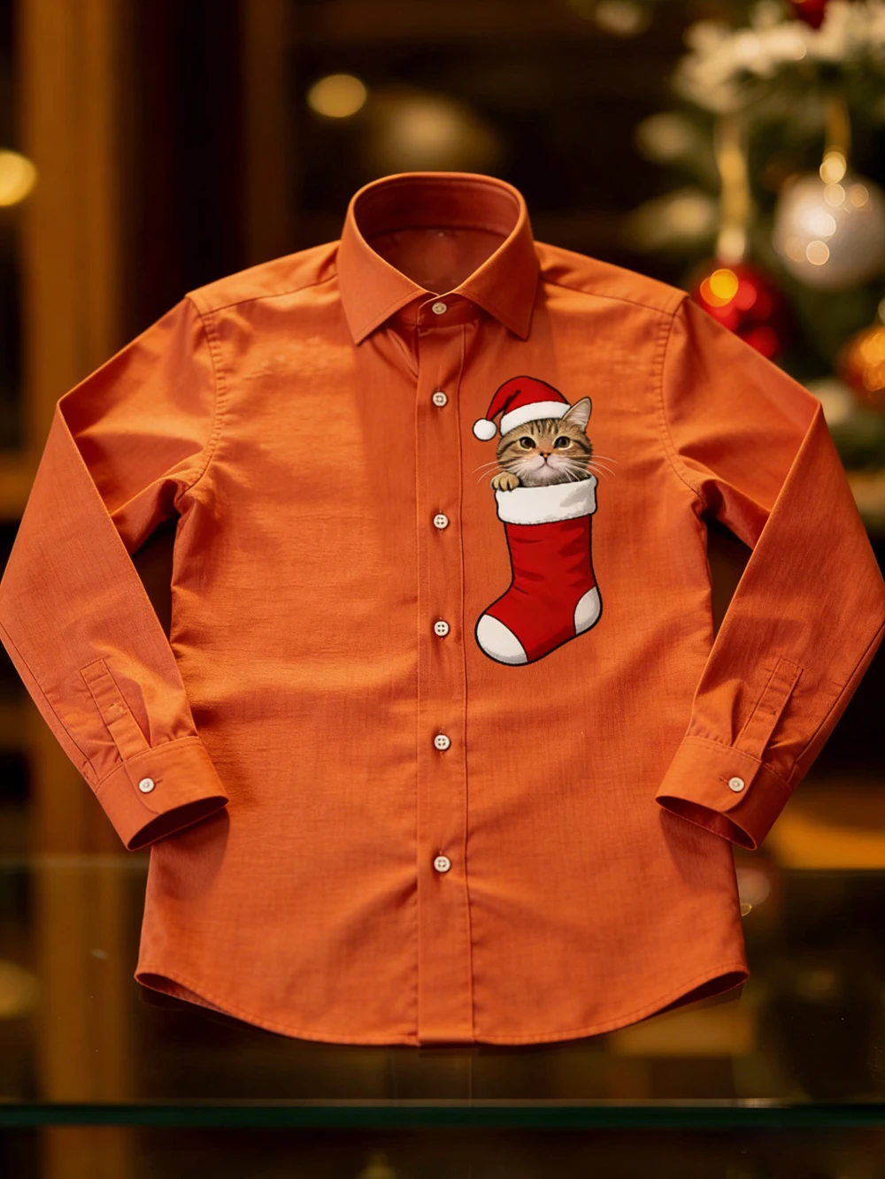 الرجال الكتان عيد الميلاد تزلج الكرتون نمط ثلاثية الأبعاد قميص مطبوع هاواي الاستوائية المنزل حفلة طويلة الأكمام التلبيب قميص ملابس الرجال