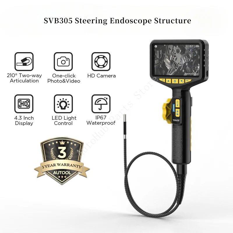 

AUTOOL SVB305 Articulate Car Industrial Endoscope Automotive Inspection Camera USB Video Borescope for IMG & Video