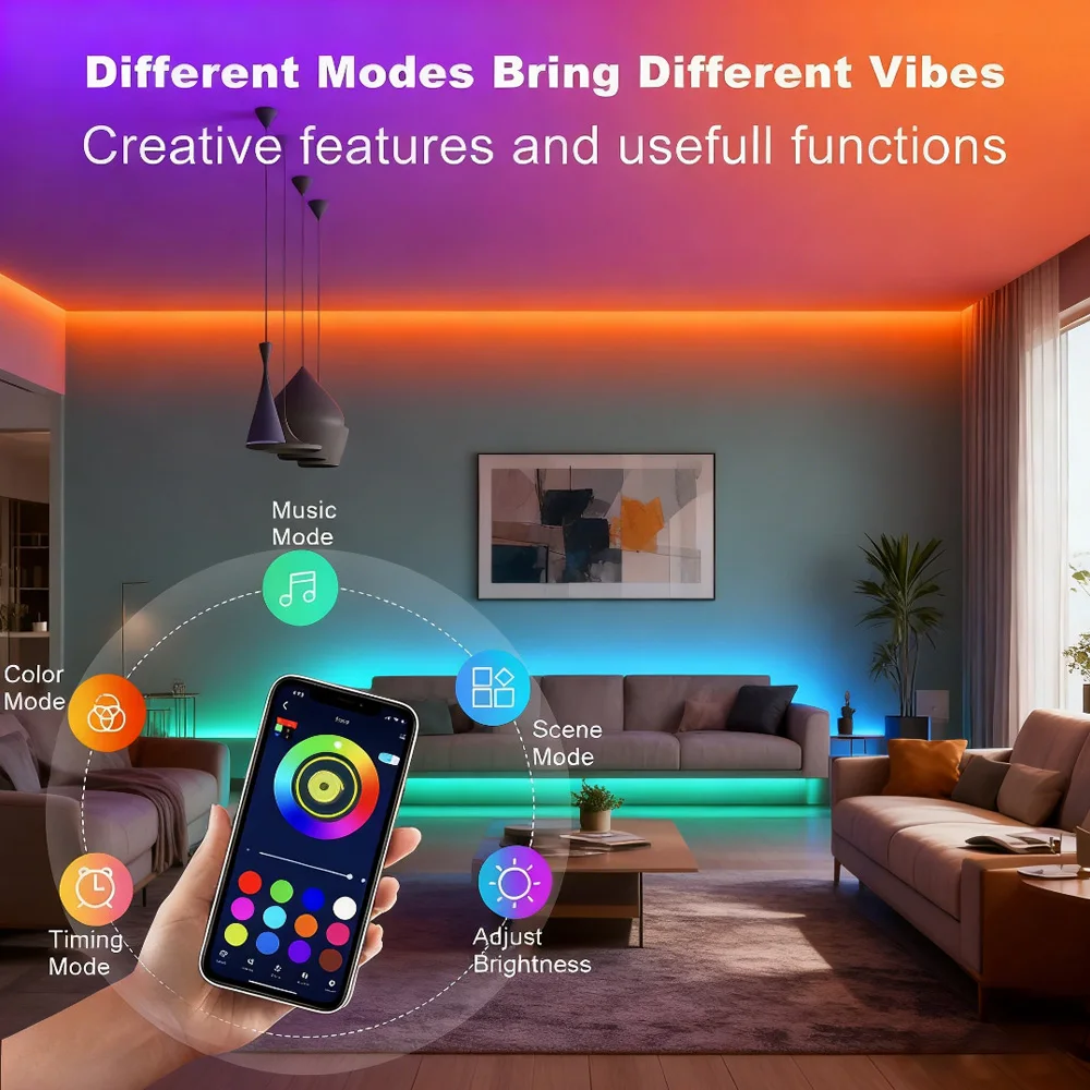 Led Strip Lights APP 44Keys Music Sync Bluetooth Remote USB 5V RGB Flexible LED Tape Diode Lights  for Room Decor TV Backlight