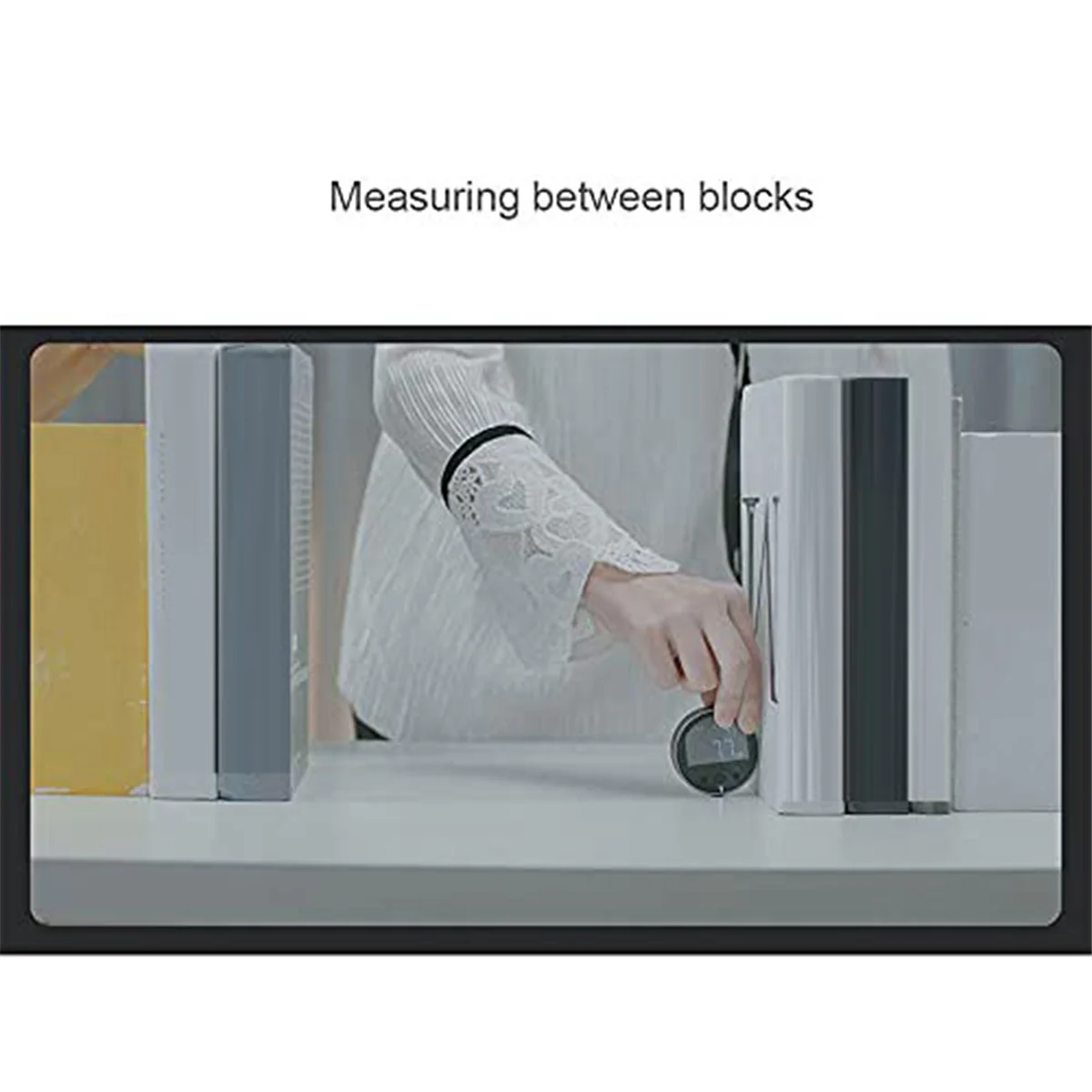 A73P 324Ft Electronic Digital Tape Measure with LCD Display Digital Ruler Rechargeable Long Distance Rolling for Flat Arcs