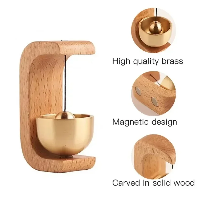 جرس باب خشبي مغناطيسي للديكور المنزلي ، دقات رياح خشبية معلقة ، أجراس أبواب على الطراز الياباني ، جرس باب عالٍ مزخرف