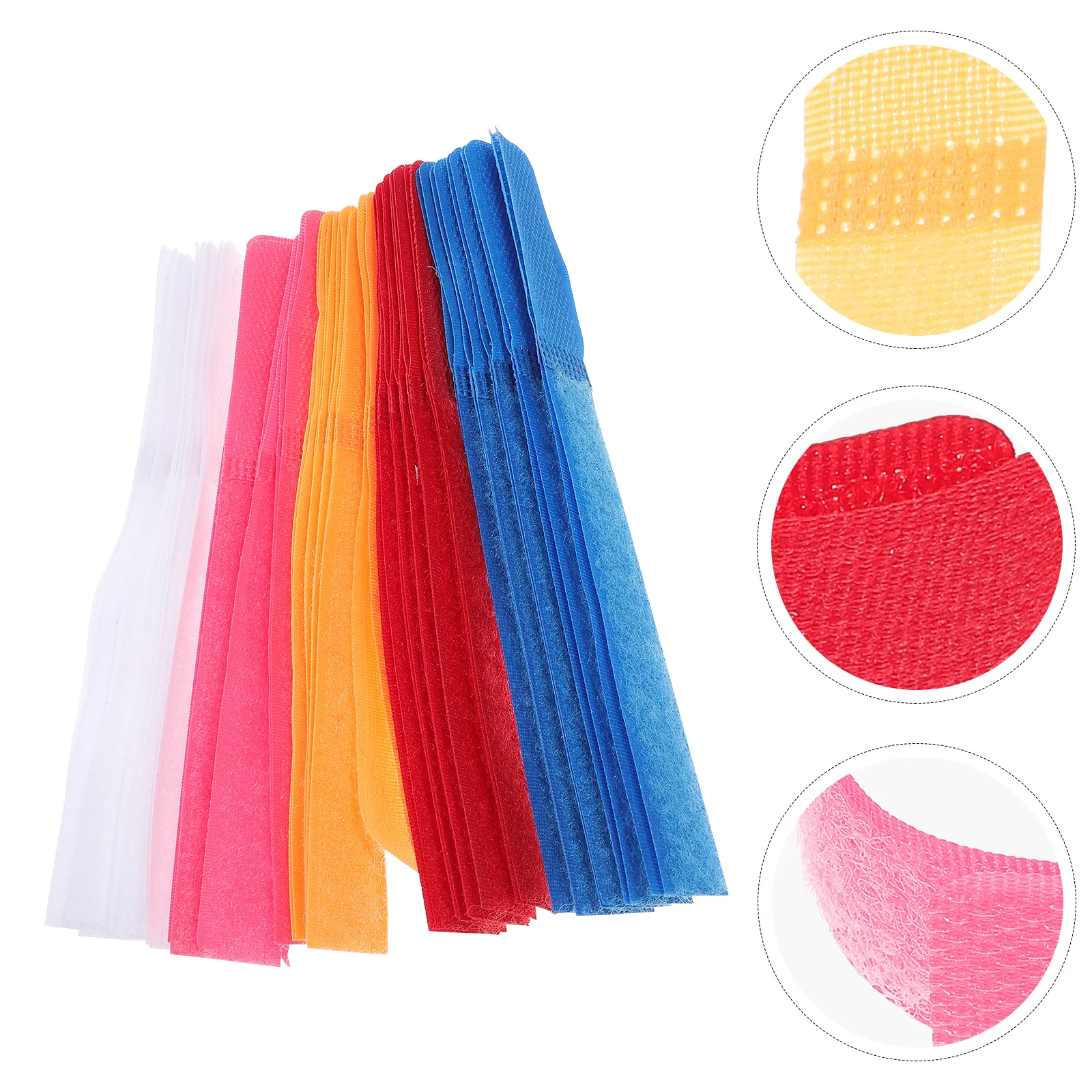

50pcs Colorful Cable Ties Reusable Hook Loop Cord Organizers For Wires Usb Pc Cables Home Office Accessories